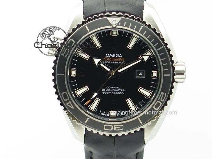 0104 Vibrant Planet Ocean Professional SS V6F 37mm Ladies Ceramic Bezel On Black Leather Strap A 8257